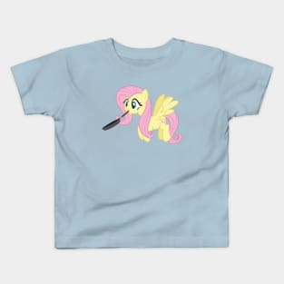 Fluttershy with a frying pan Kids T-Shirt